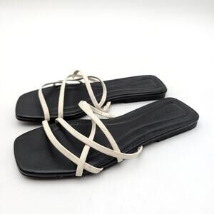 Open Edit Korva Slide Sandal Open Toe Women's White Ice Size US5M EU35.5